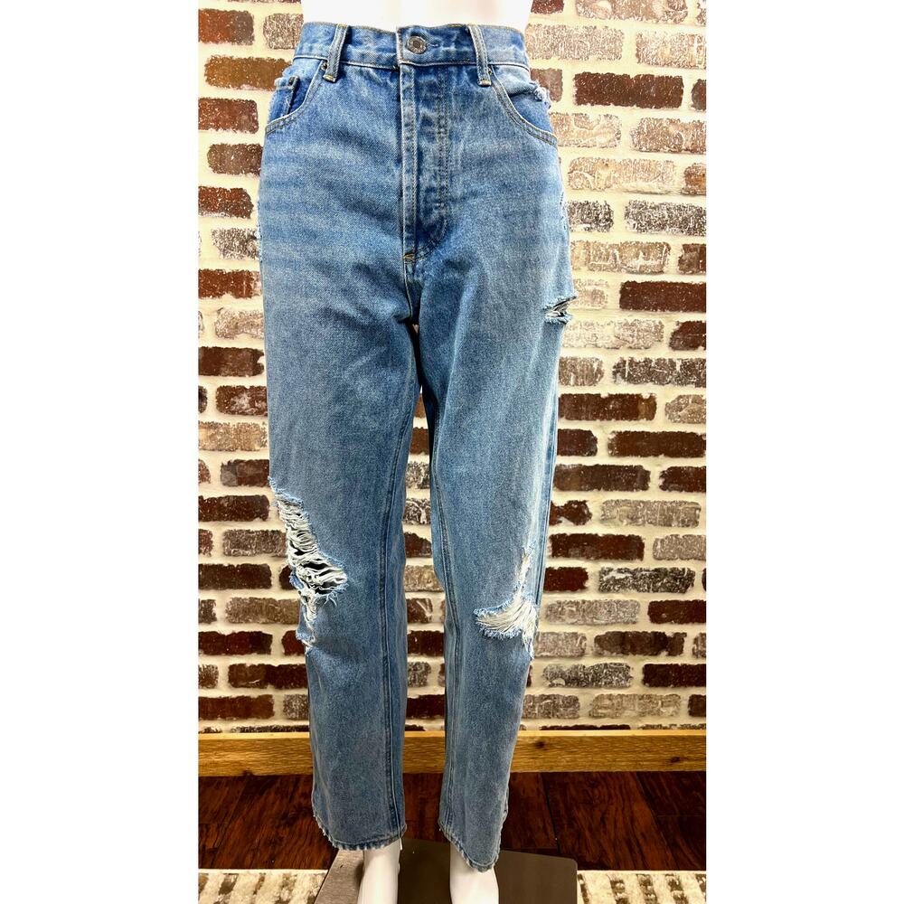 By Together Button Fly Distressed Straight Leg Jean Style BD226 Women's Size M